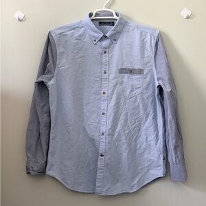 Nautica Men's Two-Tone Light Blue Button-Down Shirt